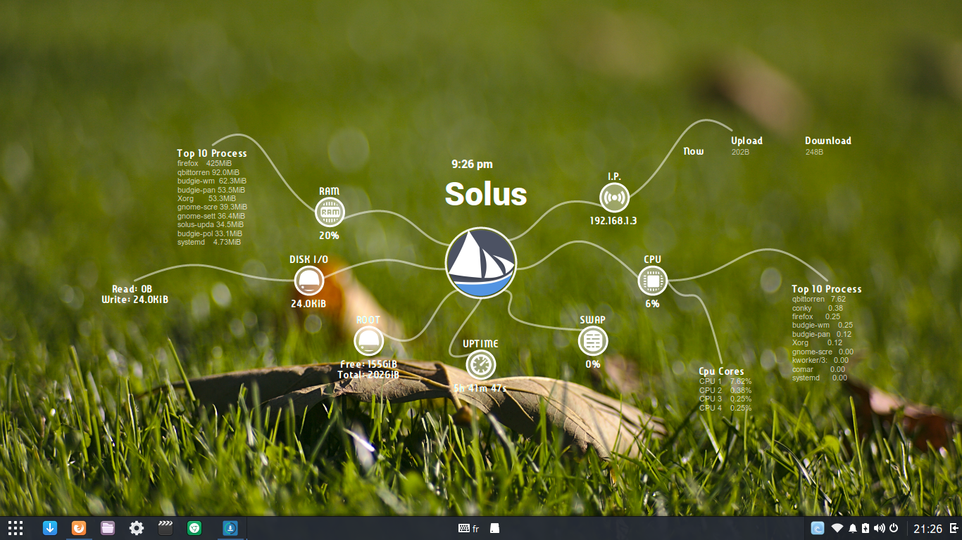 solus-octopus-conky-white.png {Octopus Theme (X11)}